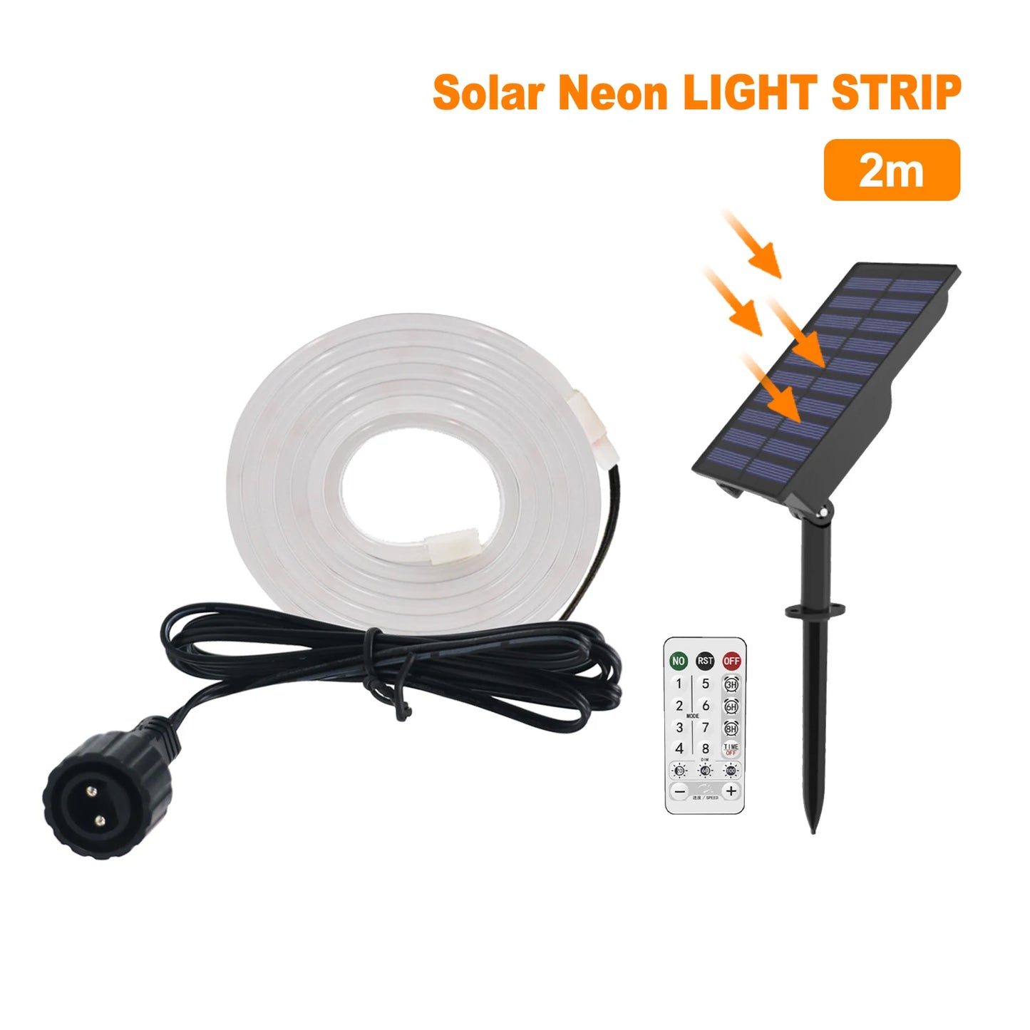 10M Solar Neon LED Strip Outdoor Pool IP67 Waterproof Flexible 2835 LED Tape Light Sign With Remote 24V 120LEDs/M Tube Diode