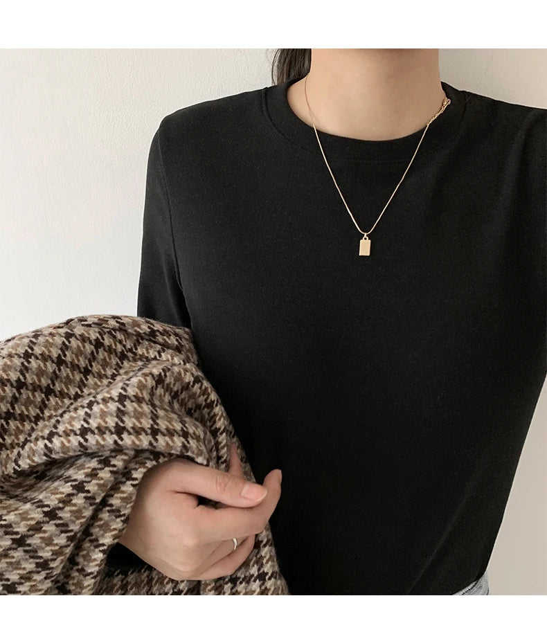 Winter Frauen Pullover T Shirt Frauen Oversize T-Shirt Frau Kleidung Weibliche T Tops Pullover Langarm Rohr Gestrickte T-shirt Top