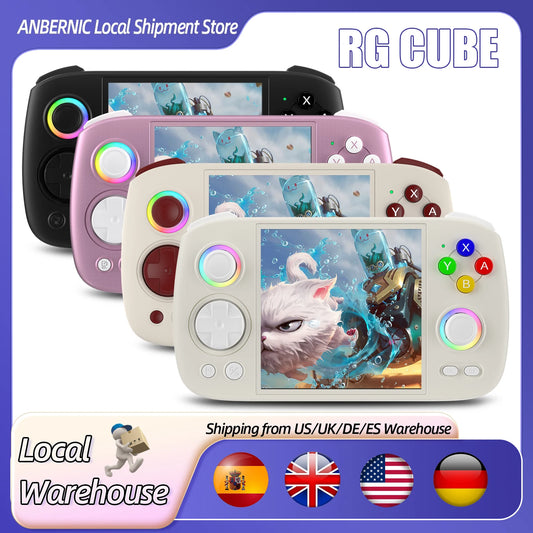 ANBERNIC RGCube Handheld Game Console Android 13 Game Player 3.95" IPS Screen Unisoc T820 RGB Lighting RG Cube dual high-Speaker.