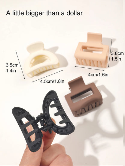 10 Pcs Pink Small Claw Clips Set,Matte Tiny Flower Jaw Clips for Women Girls,5 Style Nonslip for Thin Medium Fine Hair