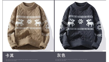 2024 Winter sweater new High End Luxury Cashmere Sweater Men Thick Warm Mens Sweaters With Deer Korean Harajuku Christmas Jumper.