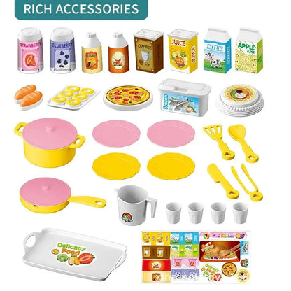 Play House Kitchen Toy Set Simulation Mini Cooking Tableware Play House Toy.