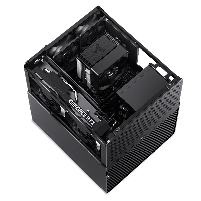 JONSBO N3 NAS Mini Case All-In-One Aluminum ITX Chassis 8 Hard Disk Location Support 130mm CPU Cooler 250mm Graphics Card.