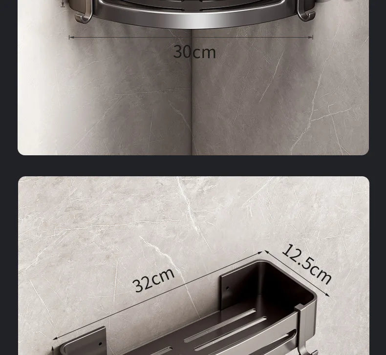 Dreieckiges Wandregal für Badezimmer oder Toilettenbereich. Rechteckiger zusätzlicher Balkon-Aufbewahrungsraum für kleine Badezimmer