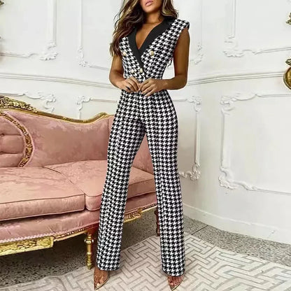 Women Jumpsuit Lace Straight Leg Elegant Long Jumpsuit V-neck Mesh Elegant Tube Spring Sexy Party Night Evening Jumpsuit Summer
