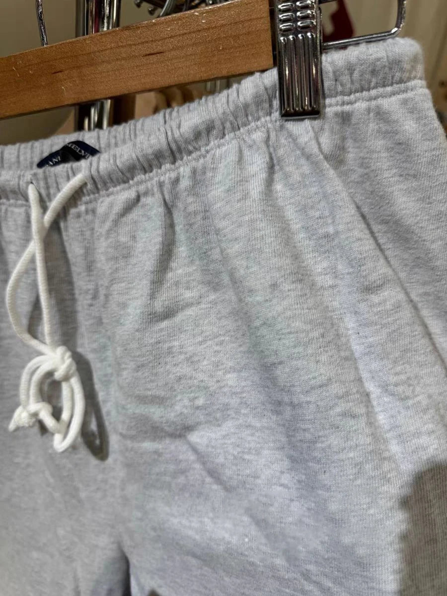 Solid Drawstring Straight Sweatpants Women Autumn High Waist Soft Cotton Trousers Casual Vintage Streetwear Sport Long Pant Y2k.