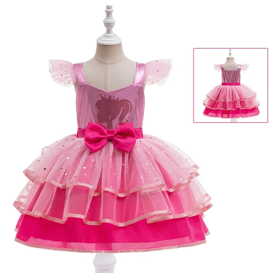 Baby Mädchen Kleider Barbie Prinzessin Cosplay Mädchen Rock Mesh Flauschigen Geburtstag Party Kleid Halloween Leistung Kleid Kinder Kleidung.