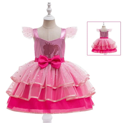 Baby Mädchen Kleider Barbie Prinzessin Cosplay Mädchen Rock Mesh Flauschigen Geburtstag Party Kleid Halloween Leistung Kleid Kinder Kleidung.