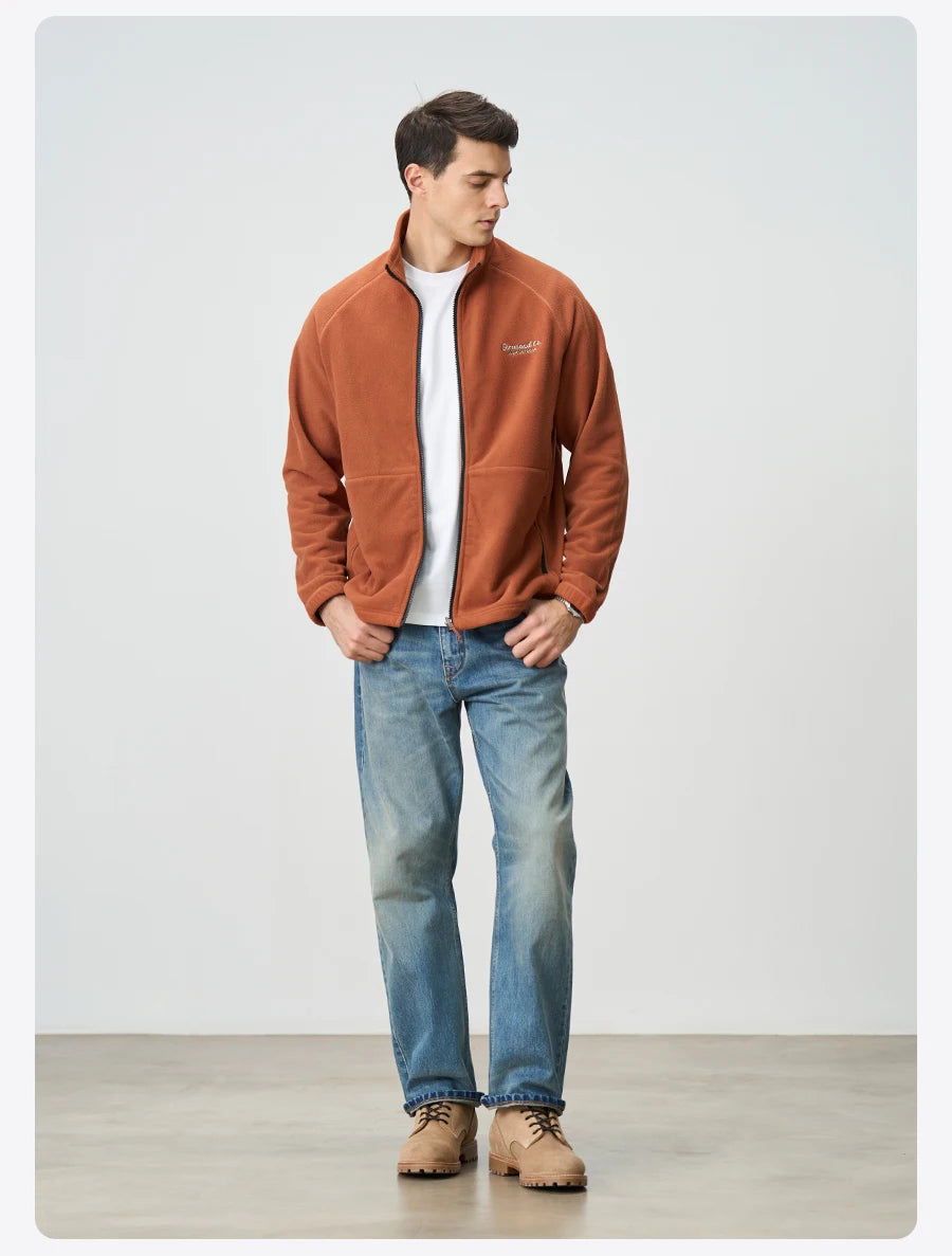 SIMWOOD 2025 Autumn Winter Men's Anti Static Polar Fleece Jacket 300gsm Anti-Electricity Coat Regular Fit Warm Fleece for Daily.