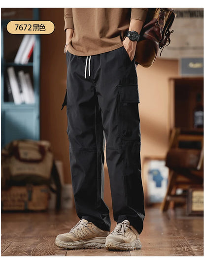 New in Tall Men Cargo Pants Elastic Waist Extra Long Length 115cm Male Waterproof Trousers Lengthened Slim Thin Leg 190cm 200 Cm