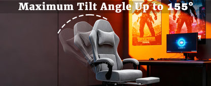 Ergonomischer elektronischer Gaming-Stuhl mit Massagefunktion, verstellbarer Lordosenstütze und Fußpedalen, Computer aus atmungsaktivem Stoff