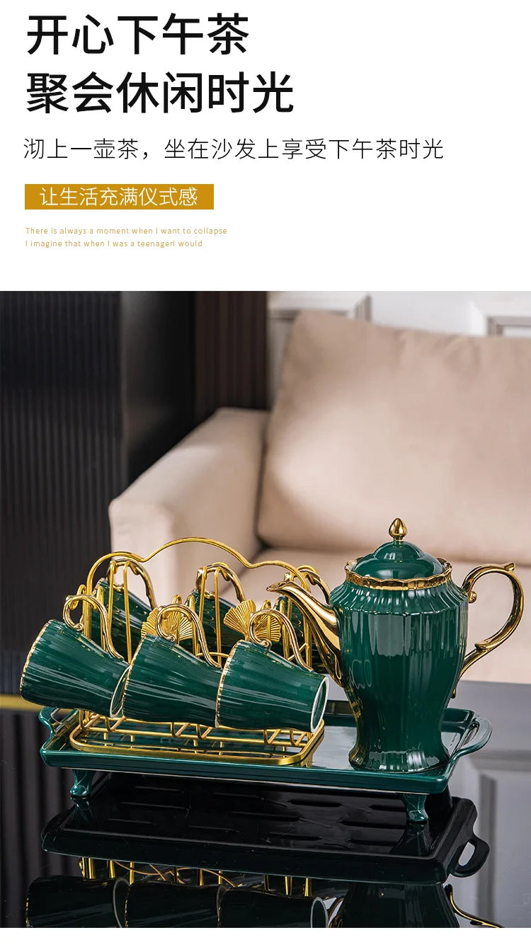 New high-value European ceramic coffee set, color glaze, high-end Phnom Penh coffee cup saucer, afternoon tea set.