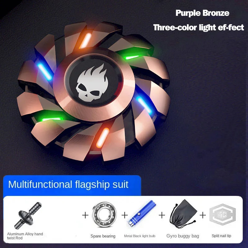 Luminous Fidget Spinner EDC Metal High-grade Stress Relief Rainbow Light Fingers Toy For Children Adult Fast Delivery Products.