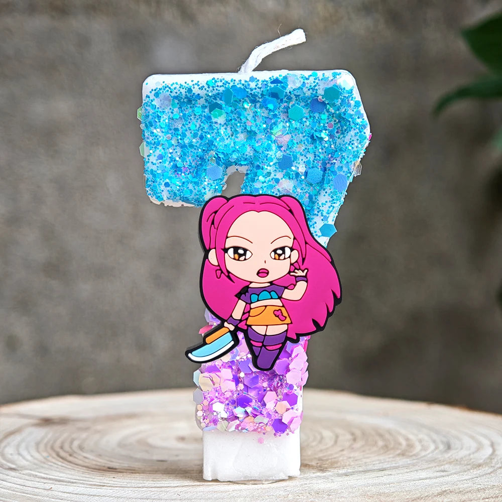 Heißer Kpop Dämon Jäger Thema Kerze 3D Nummer 0-9 Kinder Geburtstag Kuchen Dekoration Baby Dusche Anime Party liefert Geschenke