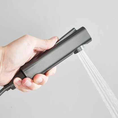 Rozin Black Smart Digital Display Shower Faucet Set Piano Style Rainlfall Bathroom System Grey Digital Mixer Tap Bidet Shower