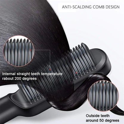 Thermostatic hair straightener Comb 5 temperature settings Straightening brush Quick heat professional hair straightening brush