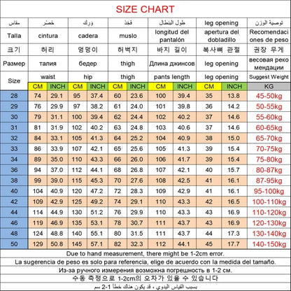 Große Größe Herren Jeans High Stretch Denim Stoff Große Größe Hosen für 45-150 kg Jeans Hombre Jeans mit weitem Bein Pantalon Homme.