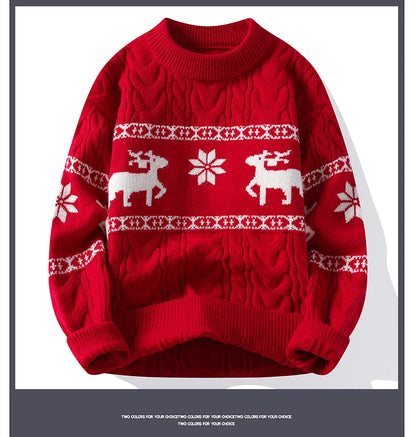 2024 Winter sweater new High End Luxury Cashmere Sweater Men Thick Warm Mens Sweaters With Deer Korean Harajuku Christmas Jumper.
