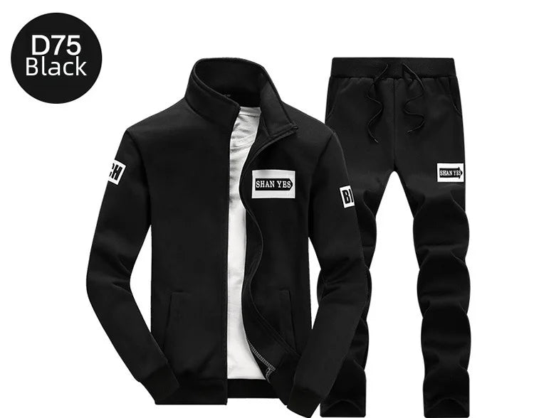 Casual Sports Suit Men's Spring Autumn Korean Style Trendy Running Clothes Sweatshirt Jacket Combinations Men's Wear Clothing.