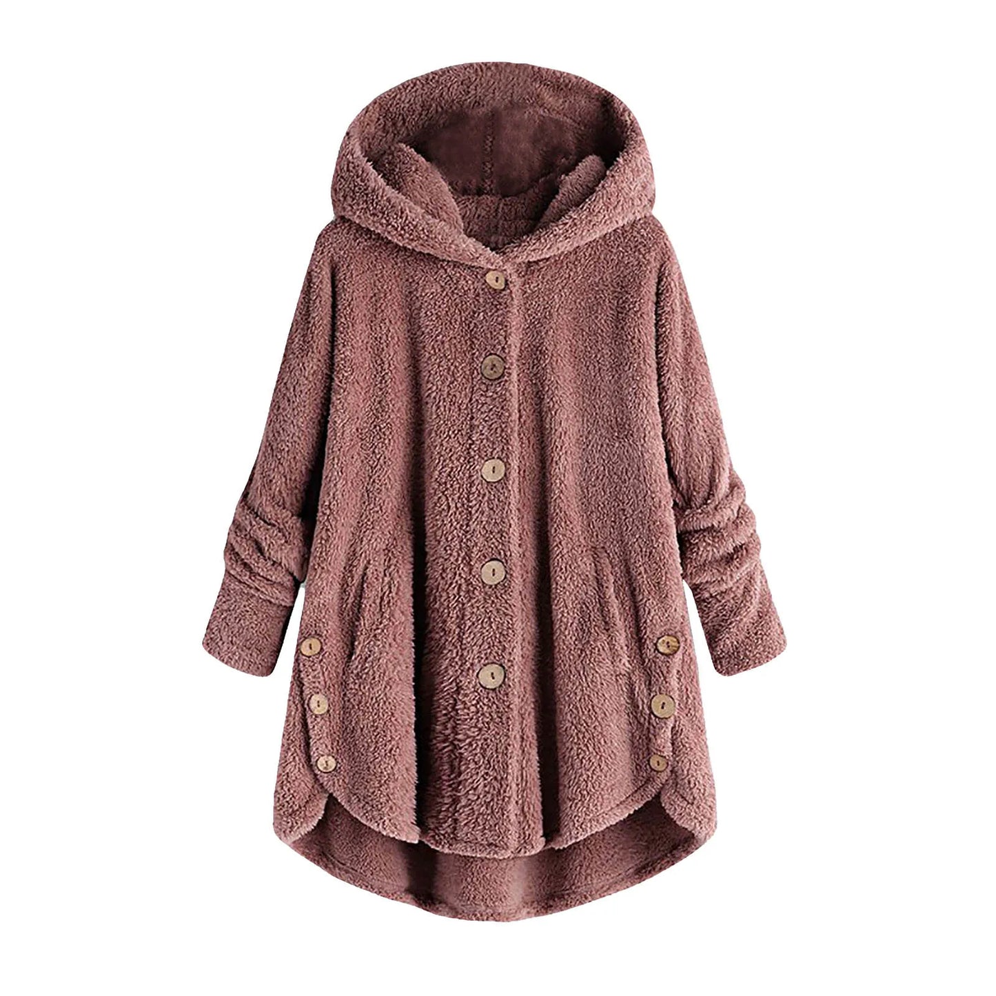 Herbst Wintermantel Frauen warme Teddybär Mantel Woll jacke weibliche Plüsch mantel Kapuzen jacke neue Damen mäntel einfarbige Jacke.