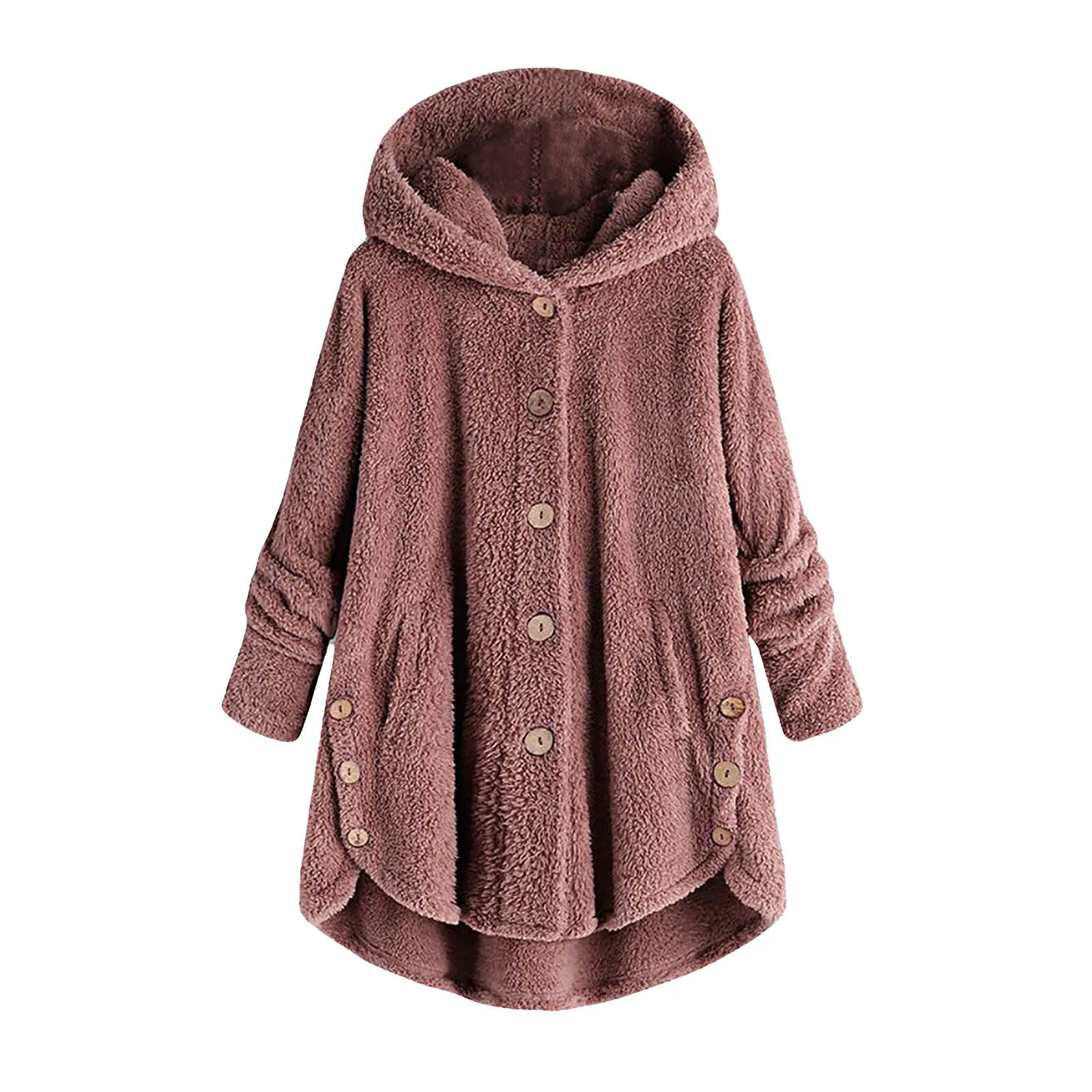 Herbst Wintermantel Frauen warme Teddybär Mantel Woll jacke weibliche Plüsch mantel Kapuzen jacke neue Damen mäntel einfarbige Jacke.