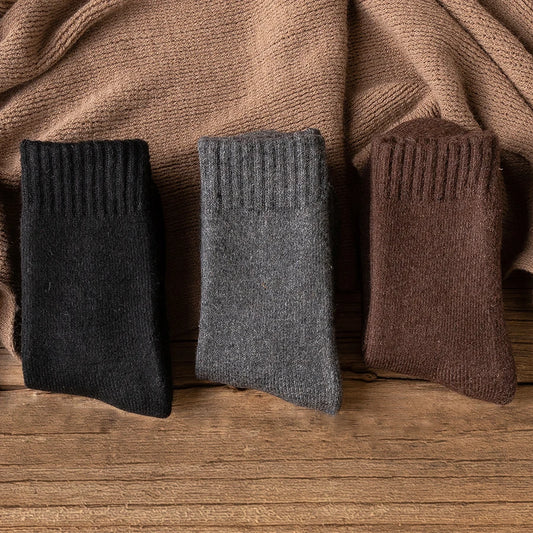 Wool Socks Men Thick New 2024 Winter Cashmere Vintage Europe Style Warm Long Sock Comfortable Male Husband Gift Meias 7 Colors.