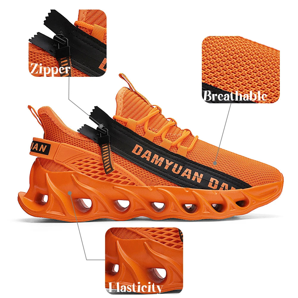 New Spring and Autumn Soft soled Running Men's Mesh Breathable Casual  Sports Shoes Men's Trendy Shoes Lightweight  Sneaker