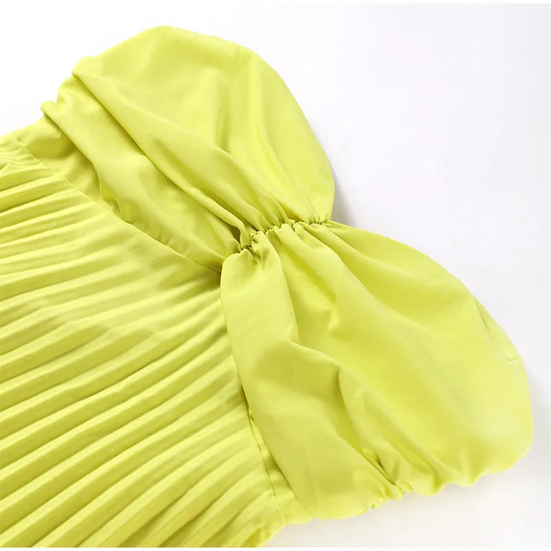 Elegante trägerlose Band-Plissee-Kleider für Damen, sexy, ärmellos, rückenfrei, langes Kleid, 2025, Frühjahr, neue Dame, Abendparty-Roben.