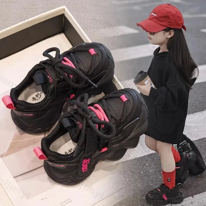 Autumn Girls Sneakers 2025 Fashion New Soft Comfortable Children Casual Shoes Non-slip Thick Soled Outdoor Kids Sports Shoes.