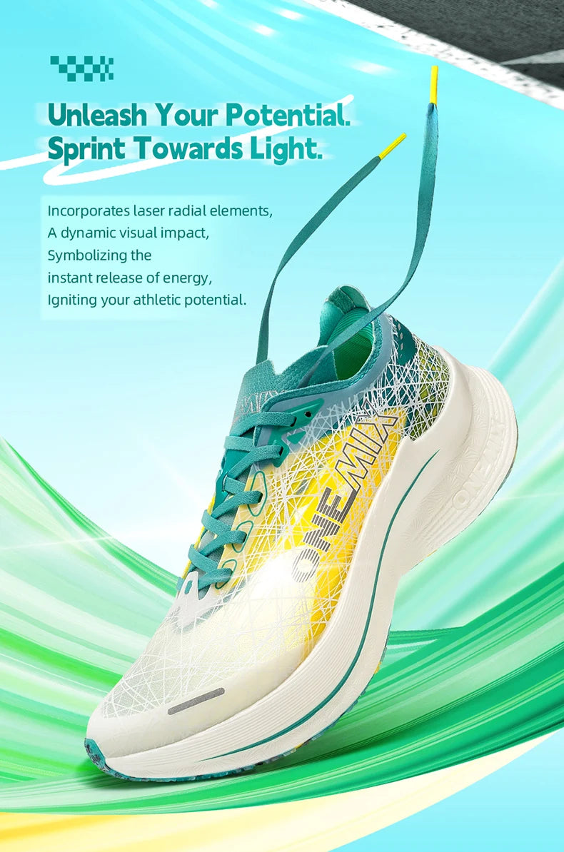 ONEMIX Marathon Carbon Plate Running Shoes Shock Absorption Ultra-light Sports Shoes Rebound Technology Outdoor Men Sneakers.