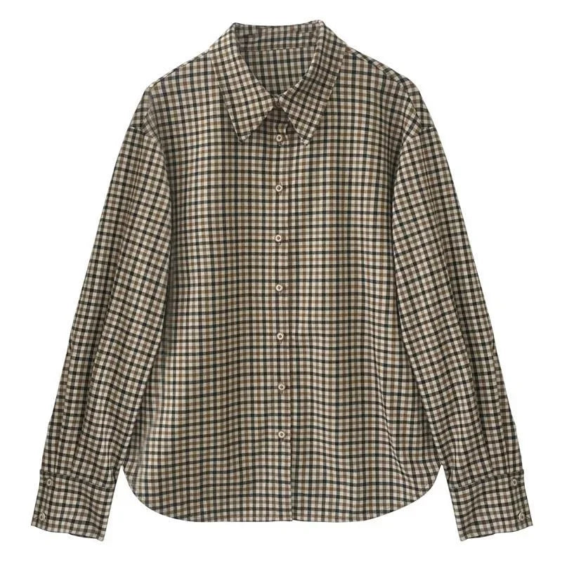 Fashion Casual Women's Plaid Shirt Autumn New Boutique Ladies Blouse and Tops Female Long Sleeve Blouses Clothes.