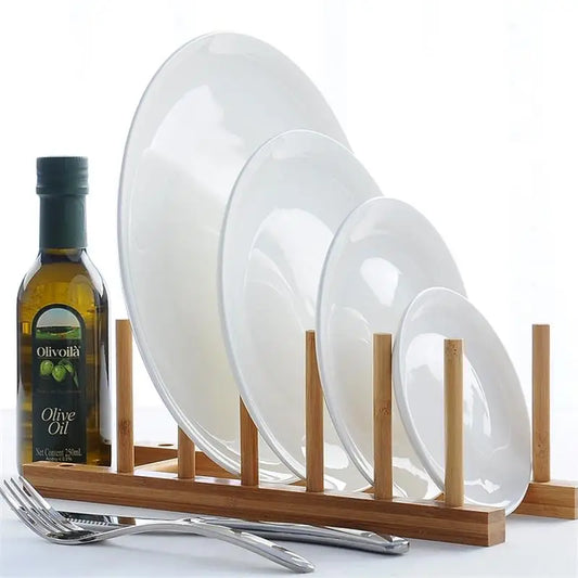 8 inch, plain white bone china vintage round deep plates, white ceramic tray, japanese style, dinner serving plate.