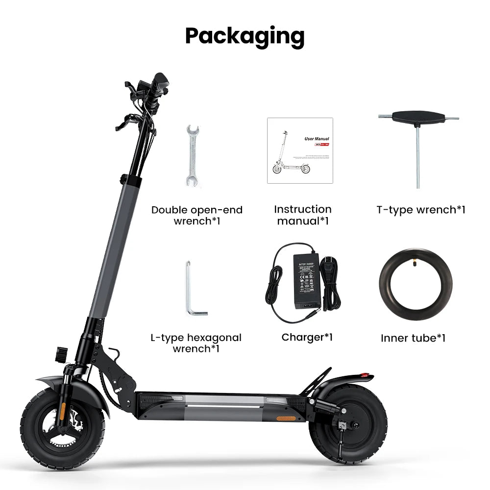 ISCOTER W9 Electric scooter 1000W engine 48V14AH battery foldable E-type scooter 10-inch pneumatic tire adult electric scooter