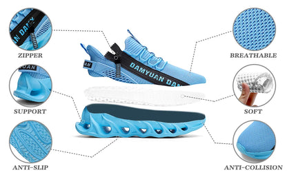 New Spring and Autumn Soft soled Running Men's Mesh Breathable Casual  Sports Shoes Men's Trendy Shoes Lightweight  Sneaker