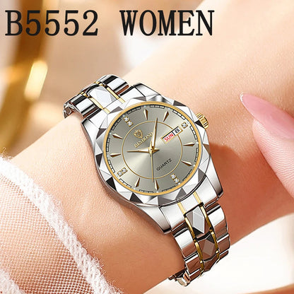 BINBONDB5552 30M Waterproof Luminous New Luxury Brand Quartz Womens Watches  Date Wristwatch Fashion Business Womens Watches.
