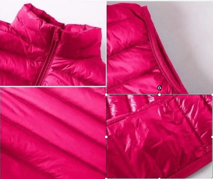 Neue Frauen Ärmellose frauen Ultra Licht Unten Westen Dünne Jacke Mädchen Gilet Plus Leichte Winddicht Warme Weste Tragbare.