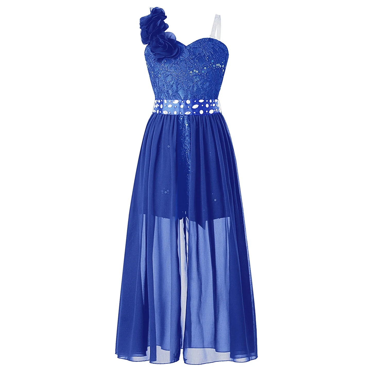 Elegantes Partykleid für Mädchen, Hochzeit, Geburtstag, Abschlussball, Bühne, Festzug, glänzende Pailletten, Perlenapplikation, Spitze, Chiffon, Overall-Kleider