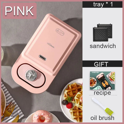 Electric Sandwich Maker Breakfast Machine Household Light Food Multi-Function Waffle Maker Takoyaki Toast Donut Pressure Toaster