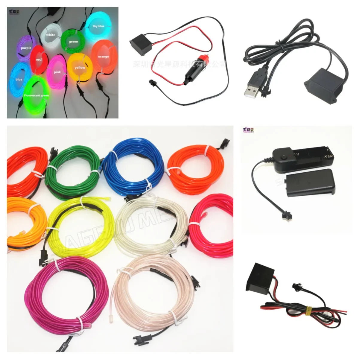3V 5V 12V 2M/3M/5M Neon Light Dance Party Decor Light Neon LED lamp Flexible EL Wire Rope Tube Waterproof LED Strip.