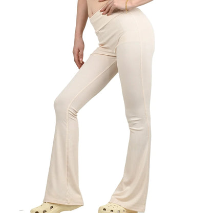 Woman Spring Summer Cinching Hip Lifting Fitness Exercise Elastic Bell Bottom Pants Women Casual Outdoor Running Yoga Pants.