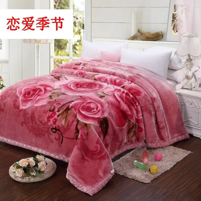 Winter Raschel Blankets Thickened Soft Comfortable and Fluffy Plush Quilt Home Multifunctional Single Person Double Warm Blanket