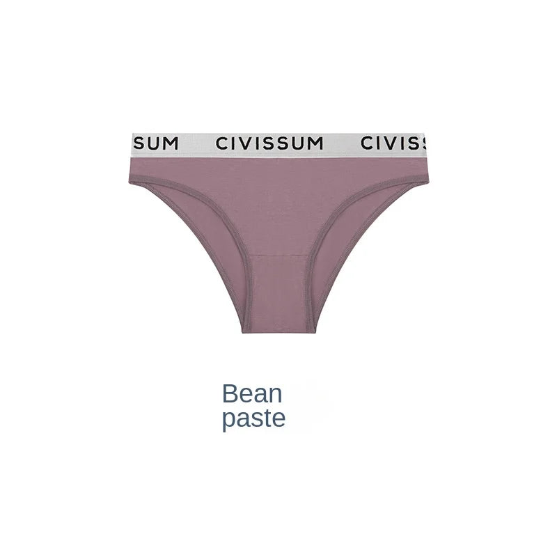 Jacquard Women's Panties Cotton Women'S Low Rise Underwear Students Solid Color Half Hip Classic Basic Female Briefs.