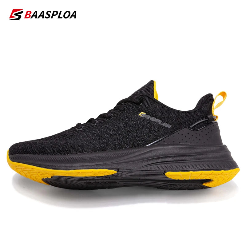 Baasploa New Running Shoes Men's Casual Lightweight Designer Mesh Sneakers Male Outdoor Breathable Lace-Up Sports Walking Shoes.
