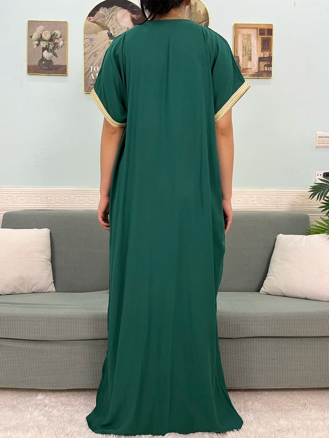 Muslimische Reine Abayas Für Frauen Dubai Baumwolle Applikationen Lose Fit Femme Robe Türkei Islam Traditionelle Kleider Mit Kopftuch Turban