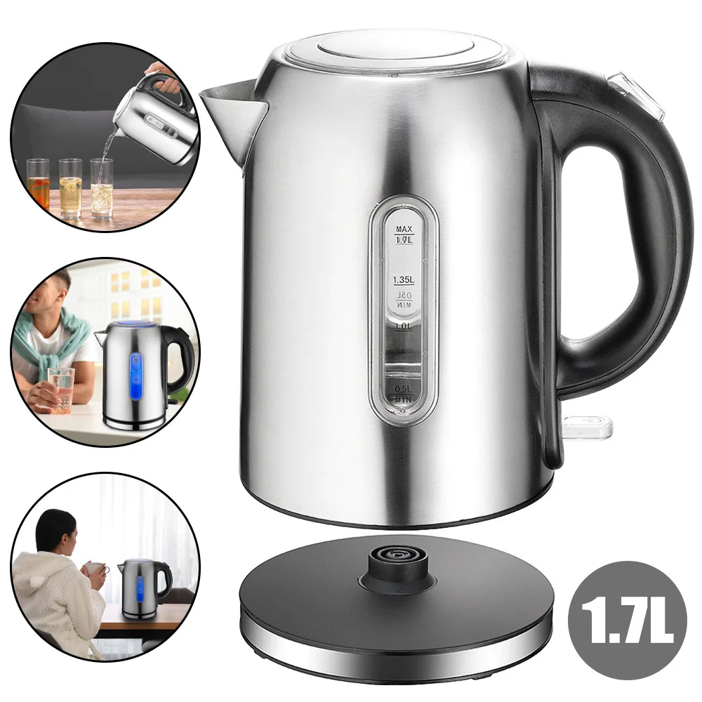 1850-2200W Electric Kettle 1.7L Electric Water Boiler Stainless Steel Electric Boiler Home Kettle Auto-off overheat protection.