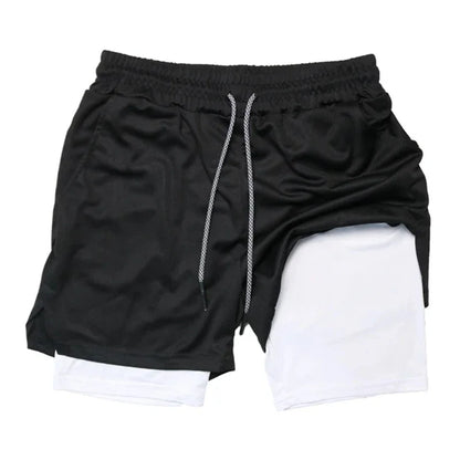 NEW Men's Multiple pockets Fitness Shorts Casual Sports Loose Breathable double-decker Shorts men Mesh Camouflage Running Shorts