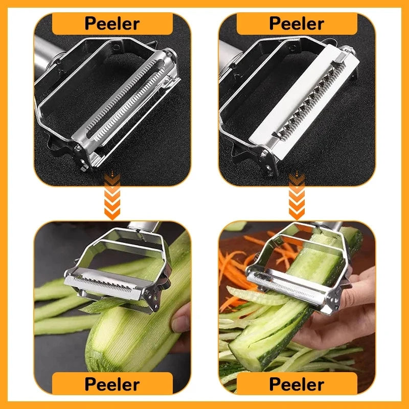 Kitchen Vegetable Peeler Stainless Steel Melon Planer Double-Head Peeler Household Multiple-Function Fruit And Vegetable Peeler.