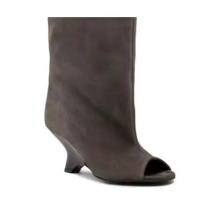 2025 New Peep Toe Long Boots Summer Thick High Heels Women's Knee Boots Large Size Shoes Ladies Slip-on Strange Heels Cool Boots.