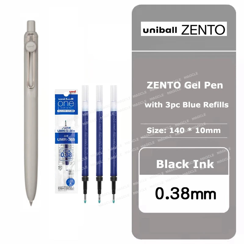 Uniball ZENTO Standard 0,38/0,5 mm Gelschreiber, wasserbasierte, glatte Schreibroller, passend für verschiedene Anlässe, Schreibwaren
