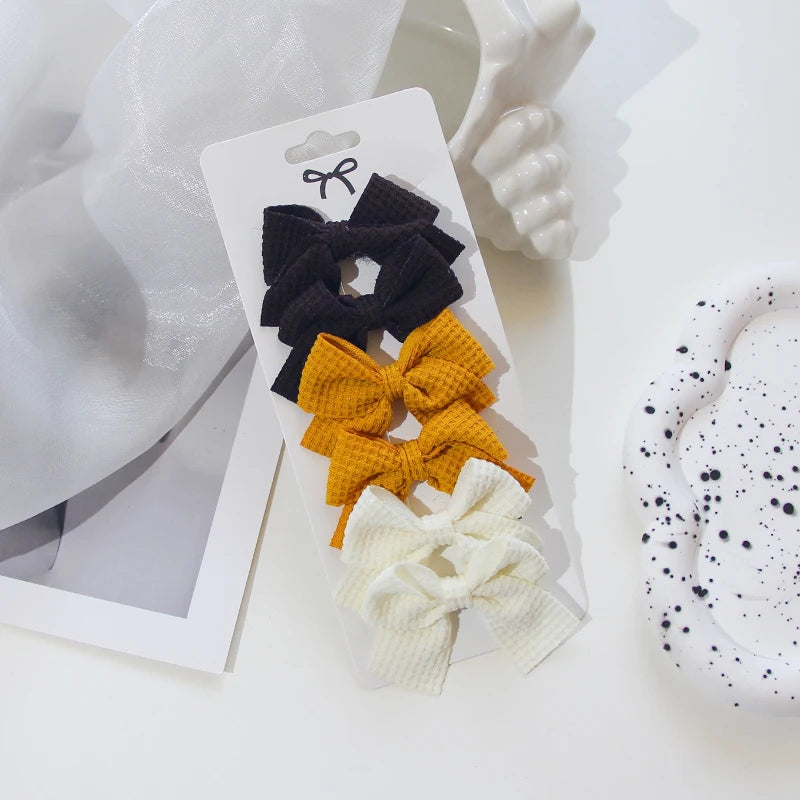 6/10Pcs/Set 2025 Fashion New Cute Ribbon Bowknot Hair Clips for Kids Handmade Baby Girls Hair Accessories